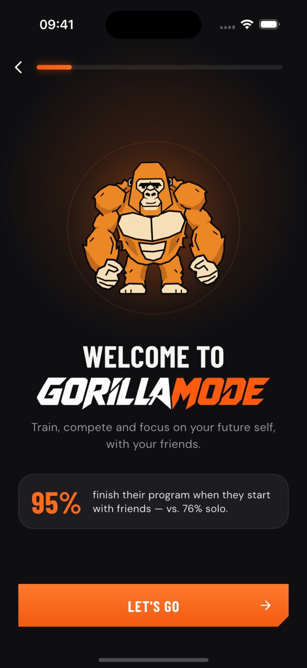 GorillaMode welcome screen with the Gorilla mascot